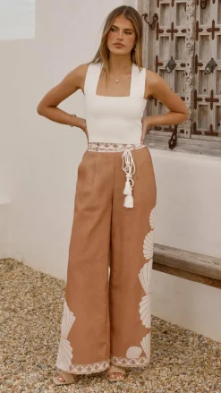 Bubblegum Bottoms|Polo^Tessa Wide Leg Pants - Siena