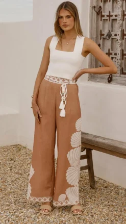 Bubblegum Bottoms|Polo^Tessa Wide Leg Pants - Siena