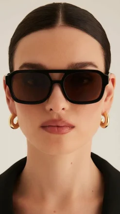 Banbe Sunglasses^The Del Ray Sunglasses - Black / Brown