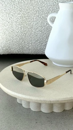 Banbe Sunglasses^The Earle Sunglasses - Gold / Green