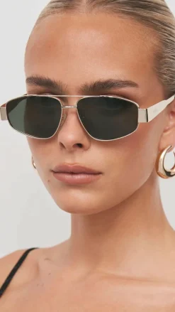 Banbe Sunglasses^The Earle Sunglasses - Gold / Green