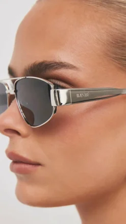 Banbe Sunglasses^The Earle Sunglasses - Silver / Smoke