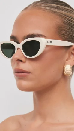 Banbe Sunglasses^The Sweeney Sunglasses - Ivory / Green