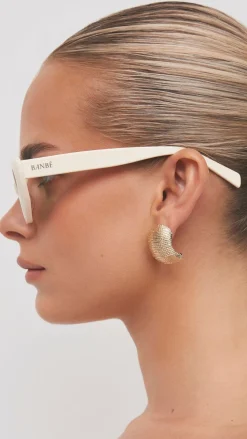 Banbe Sunglasses^The Sweeney Sunglasses - Ivory / Green