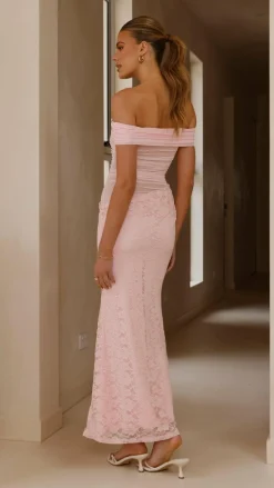 Sweet Acacia Dresses|Maxi^Tiarna Off The Shoulder Maxi Dress - Pink