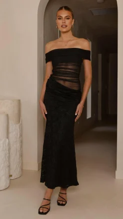 Sweet Acacia Dresses|Maxi^Tiarna Off The Shoulder Maxi Dress - Black