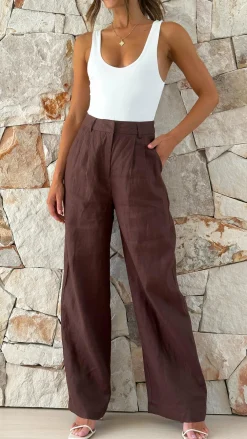 Fashion Allied Bottoms^Tillie Pants - Chocolate