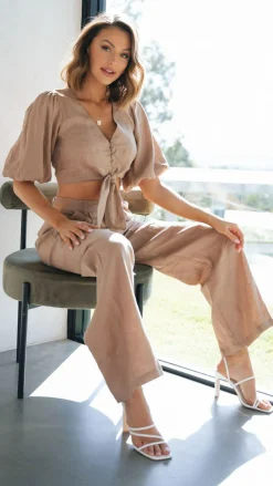 Fashion Allied Bottoms^Tillie Pants - Latte