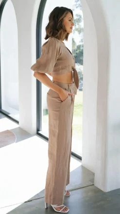 Fashion Allied Bottoms^Tillie Pants - Latte