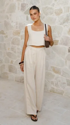 Fashion Allied Bottoms^Tillie Pants - Oatmeal