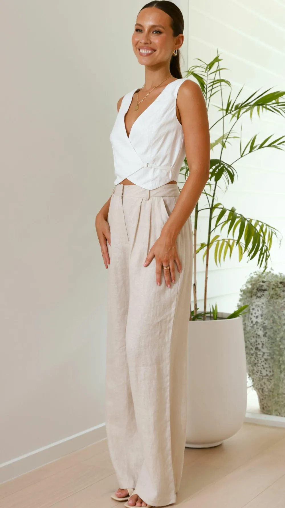 Fashion Allied Bottoms^Tillie Pants - Oatmeal