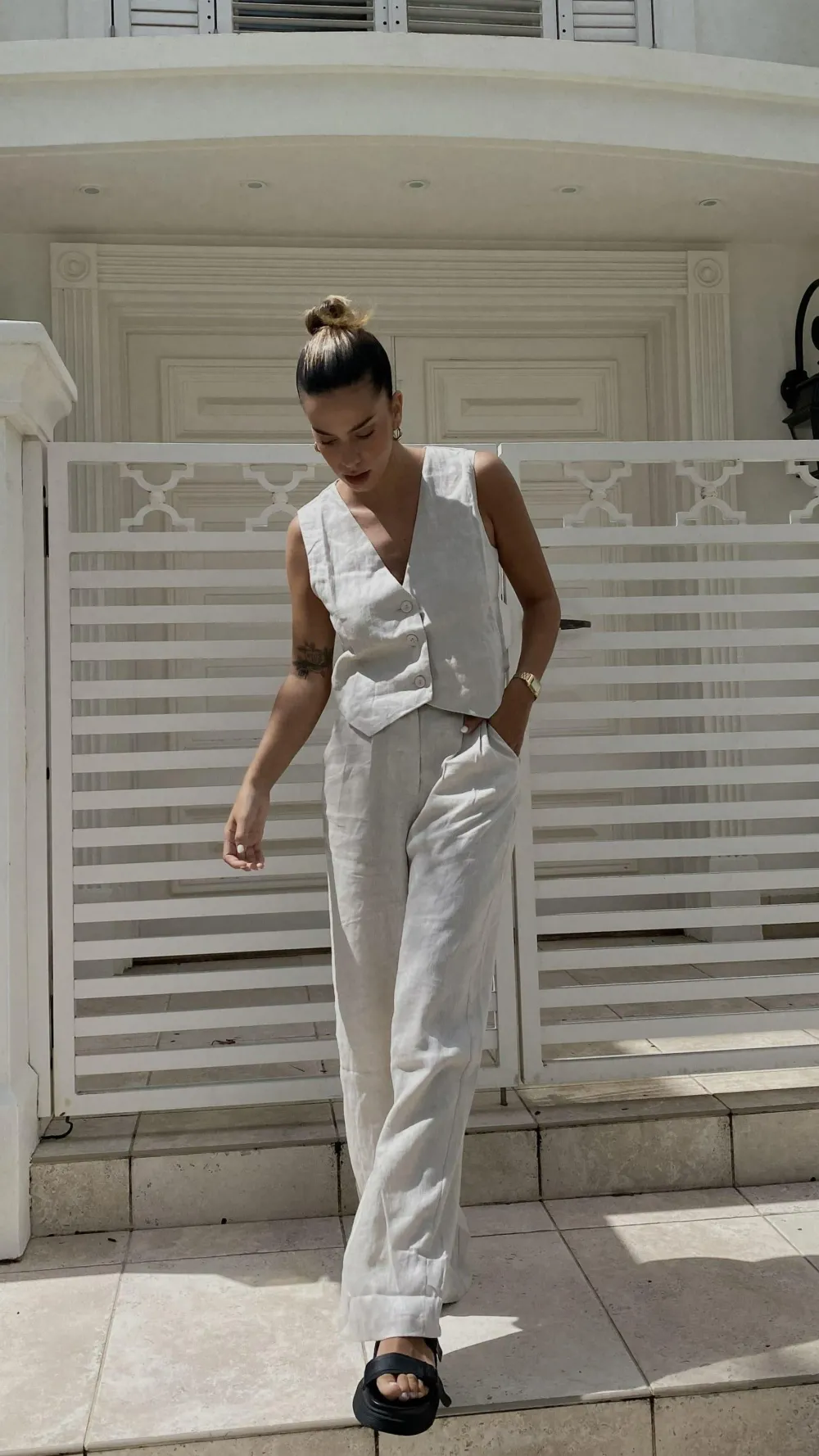 Fashion Allied Bottoms^Tillie Pants - Oatmeal