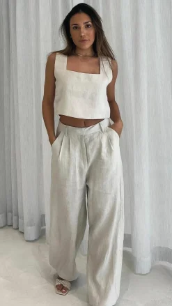 Fashion Allied Bottoms^Tillie Pants - Oatmeal