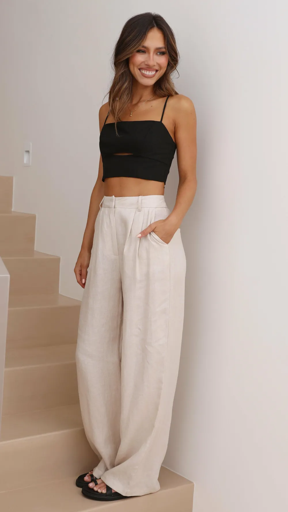 Fashion Allied Bottoms^Tillie Pants - Oatmeal