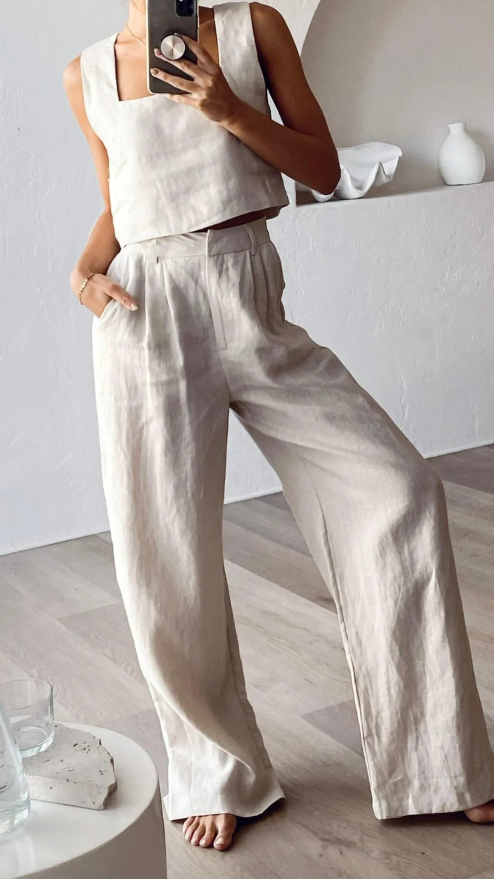 Fashion Allied Bottoms^Tillie Pants - Oatmeal