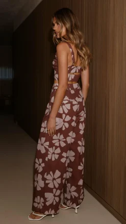 LILYWHYT Sets|Bottoms^Toni Pants - Brown Daylillies