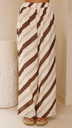 LILYWHYT Sets|Bottoms^Torrey Wide Leg Pants - Cream/Cacao