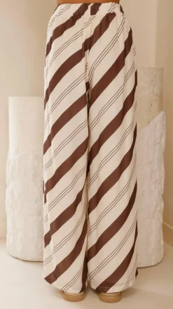 LILYWHYT Sets|Bottoms^Torrey Wide Leg Pants - Cream/Cacao