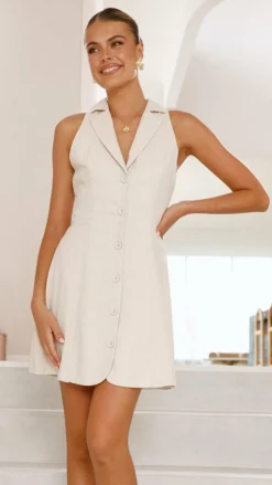 LILYWHYT Sale Dresses^Trixie Button Down Mini Dress - Oat