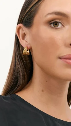 Adorne Earrings|Bridesmaid^Twisted Multi Layer Hoop Earrings - Gold