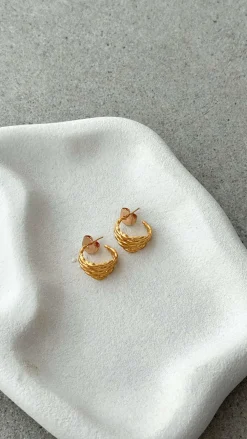 Adorne Earrings|Bridesmaid^Twisted Multi Layer Hoop Earrings - Gold