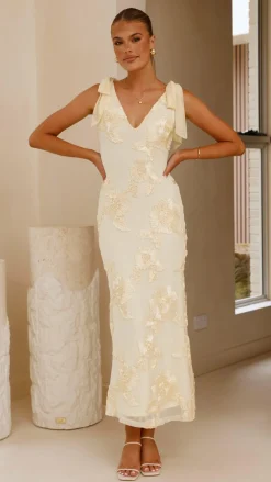 Shareen Dresses|Maxi^Usha Tie Strap Maxi Dress - Yellow
