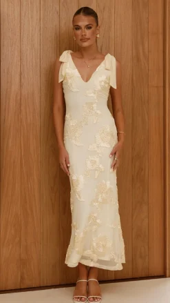 Shareen Dresses|Maxi^Usha Tie Strap Maxi Dress - Yellow