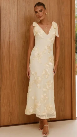 Shareen Dresses|Maxi^Usha Tie Strap Maxi Dress - Yellow