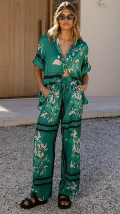 YH AND CO Sets|Bottoms^Valene Pants - Green/Pink Print