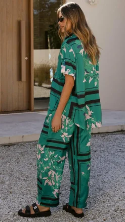 YH AND CO Sets|Bottoms^Valene Pants - Green/Pink Print