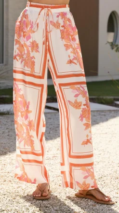 YH AND CO Sets|Bottoms^Valene Pants - Orange/White Print