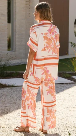 YH AND CO Sets|Bottoms^Valene Pants - Orange/White Print