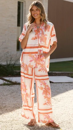 YH AND CO Sets|Bottoms^Valene Pants - Orange/White Print