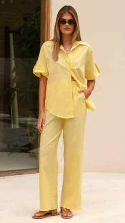 YH AND CO Sets|Tops^Vallerie Button Up Shirt - Yellow