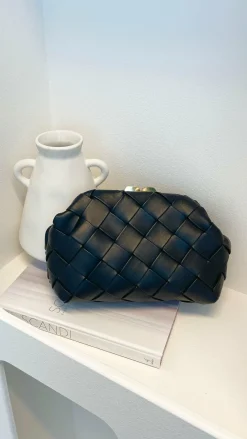 Angel Whisper Bags|Polo^Vasanti Woven Clutch - Black