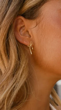 Angel Whisper Earrings|Je T'Aime^Velika Bow Earrings - Gold