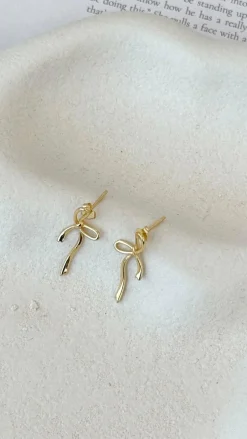 Angel Whisper Earrings|Je T'Aime^Velika Bow Earrings - Gold