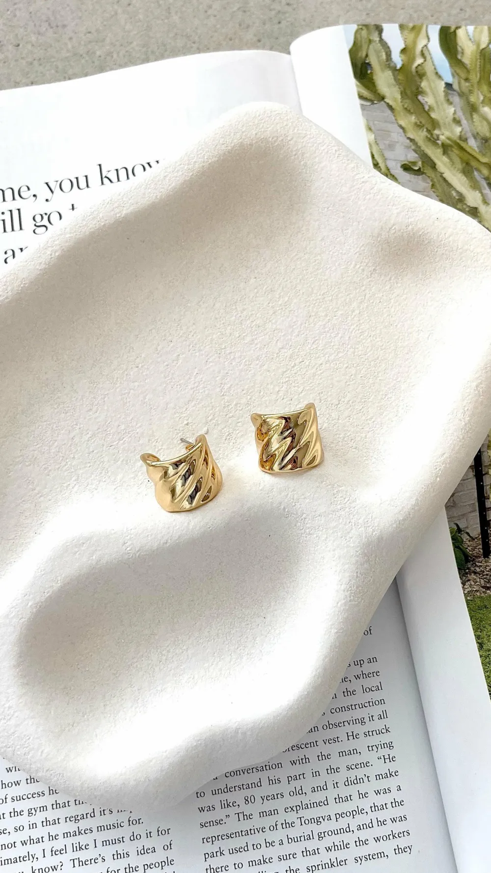 Angel Whisper Earrings|Wedding Guest Dresses^Vera Textured 18K Gold Plated Earrings - Gold