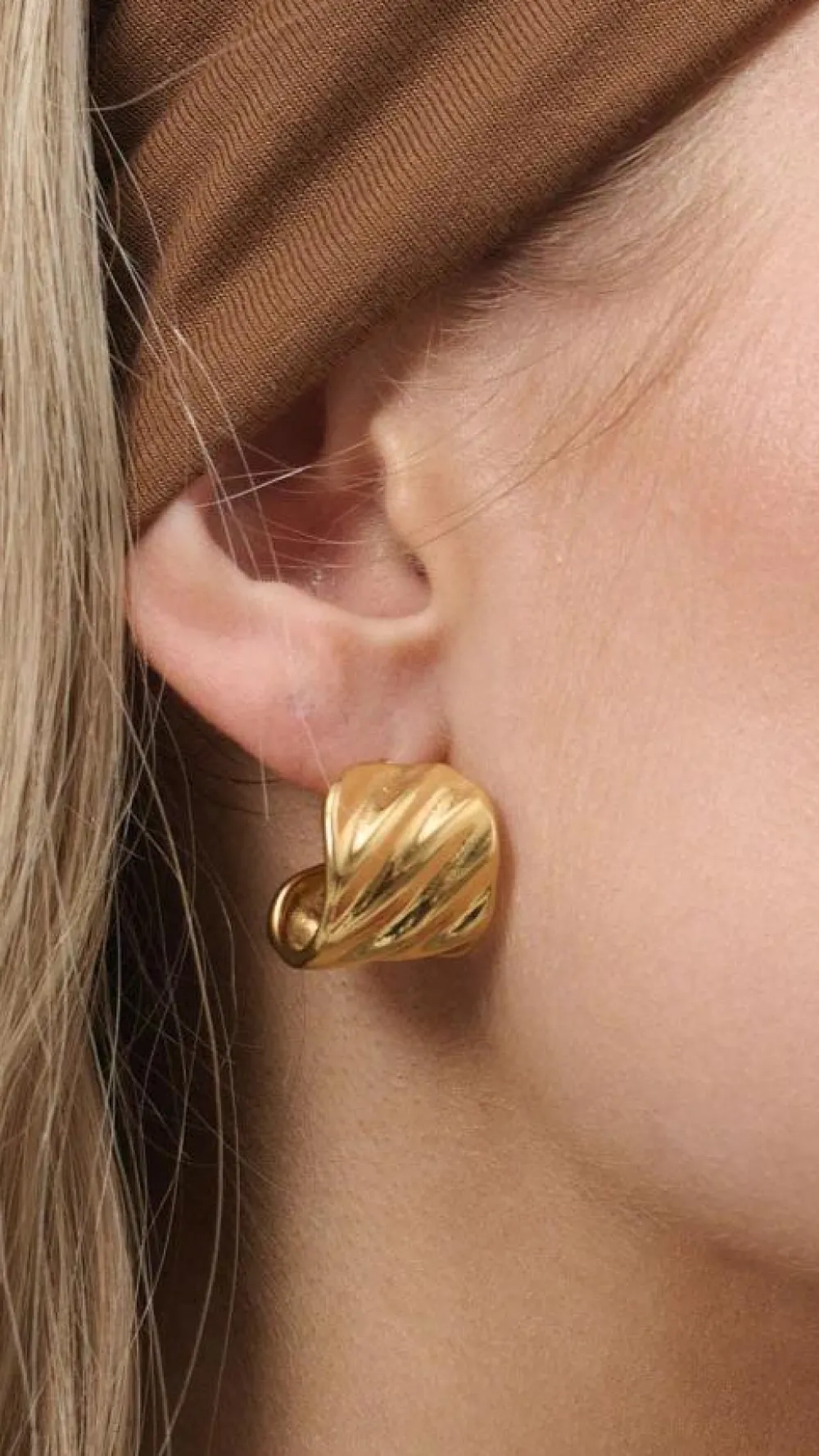 Angel Whisper Earrings|Wedding Guest Dresses^Vera Textured 18K Gold Plated Earrings - Gold