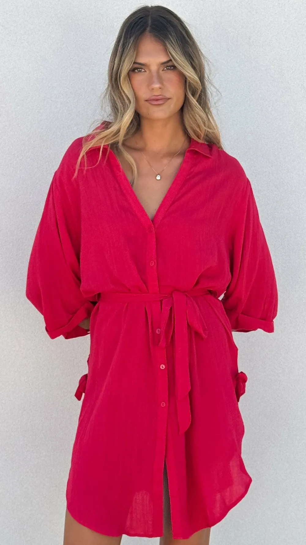 Desire Sale Dresses^Vesper Short Sleeve Mini Dress - Red