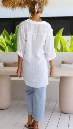 Desire Tops^Vesper Short Sleeve Top - White