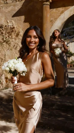 LILYWHYT Sale Evening^Victoria Maxi Dress - Gold