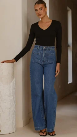 Bubblegum Tops^Vienna Long Sleeve Top - Black