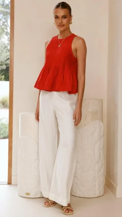 Pink Diamond Tops^Virtue Top - Red
