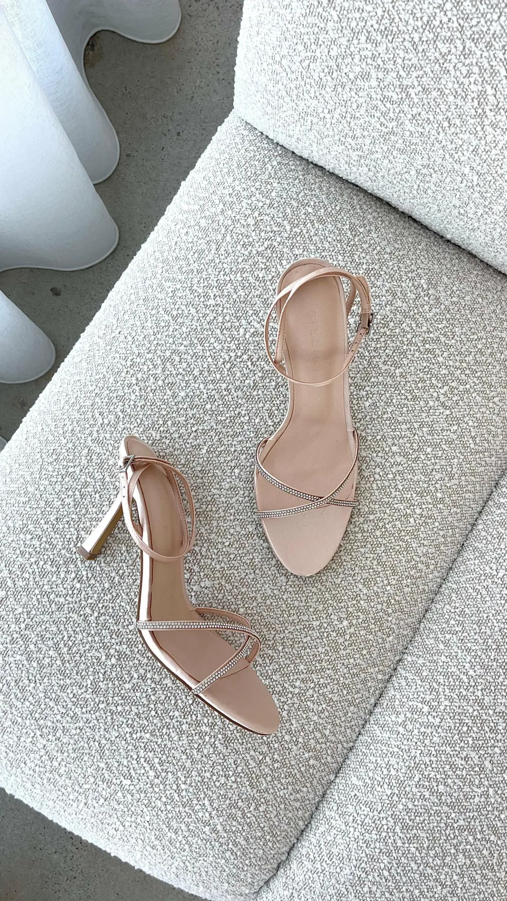 Billini Billini^Vixin Heels - Champagne Satin Diamante