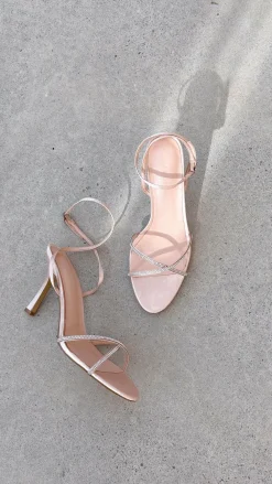 Billini Billini^Vixin Heels - Champagne Satin Diamante