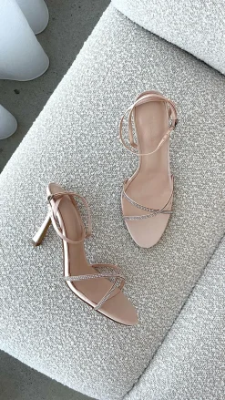 Billini Billini^Vixin Heels - Champagne Satin Diamante