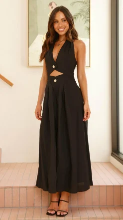 LILYWHYT Dresses|Maxi^Wesley Halter Neck Maxi Dress - Black