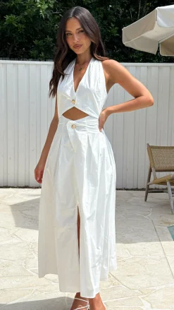 LILYWHYT Dresses|Maxi^Wesley Halter Neck Maxi Dress - White