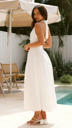 LILYWHYT Dresses|Maxi^Wesley Halter Neck Maxi Dress - White